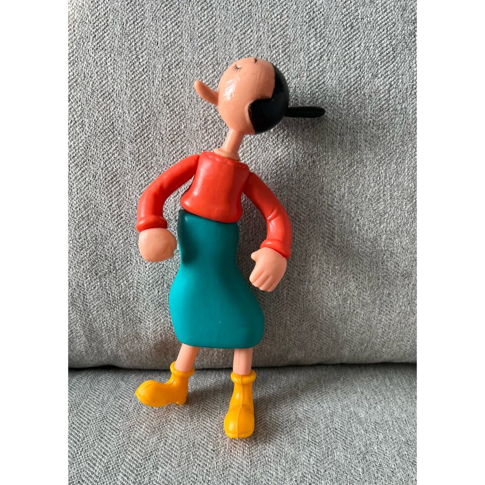 Vintage Olive Oyl Plastic Figure Toy Jointed Popeye the Sailor Cartoon